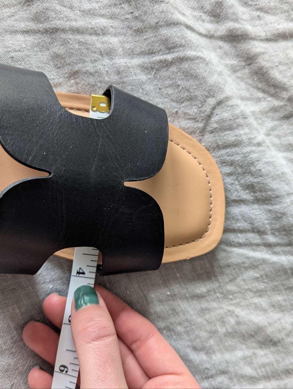 Steve Madden Zarnia Slide / Slip-on Leather Sandals in Black + Tan - Picture 8 of 10